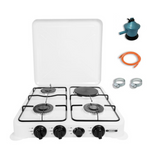 Cocina Eléctrica Y Gas 4 Platos Con Chispero + Kit Instalación