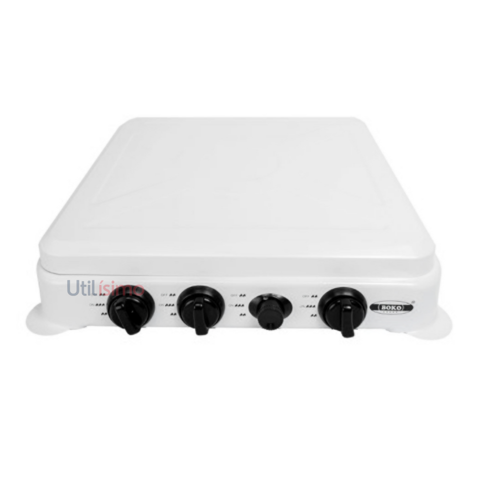 Cocina Eléctrica Y Gas 4 Platos Con Chispero + Kit Instalación