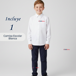 Camisa Colegio Escolar Manga Larga Para Niños