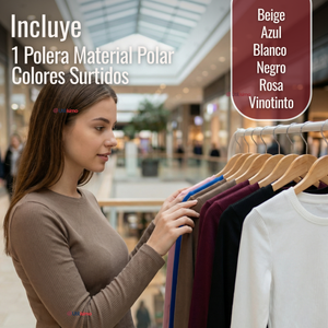 Camiseta Polar Manga Larga Polera Tela Acanalada Colores Surtidos