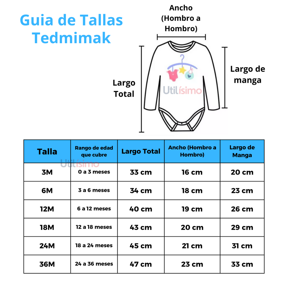 Tallas de bodys para bebes hotsell