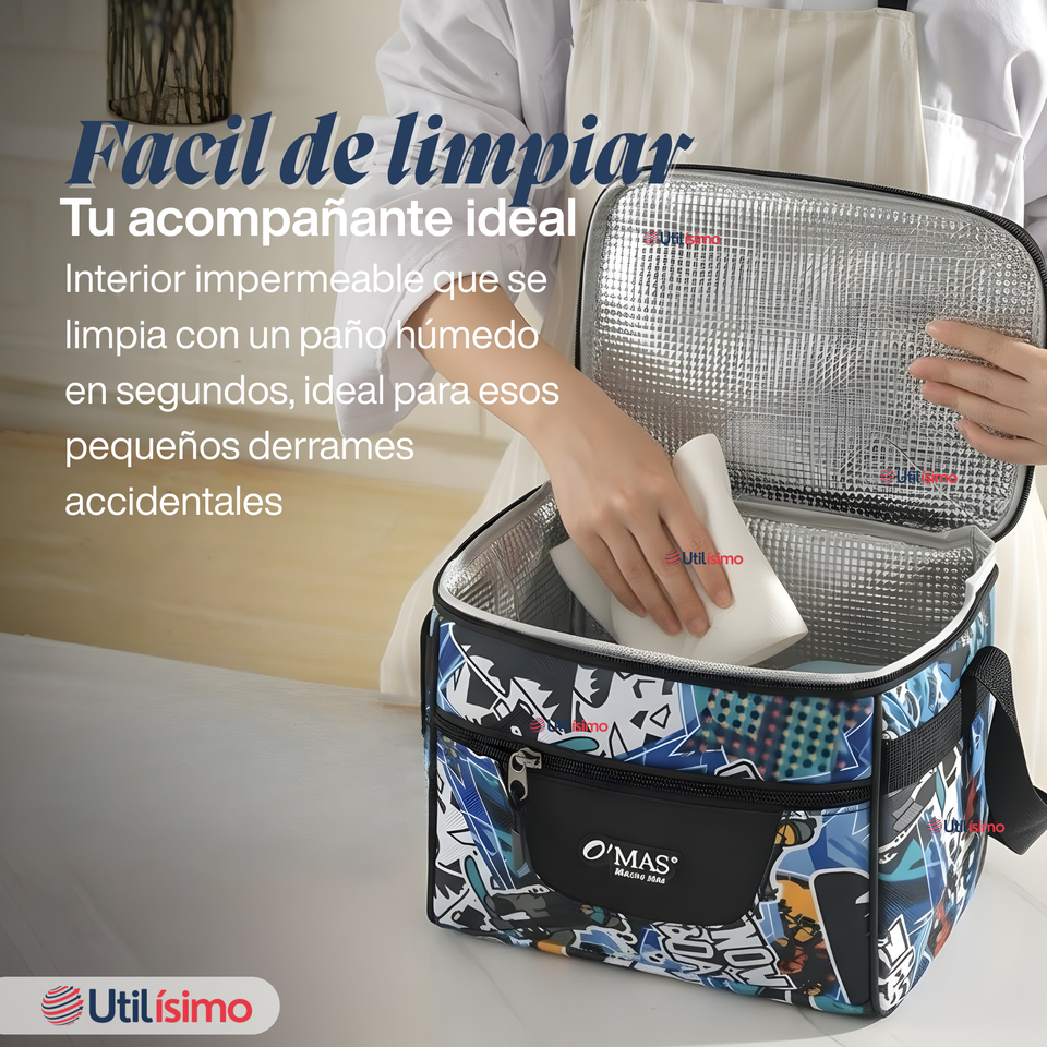 Mochila Escolar Bolso Con Estuche + Lonchera 45Cm Tela Oxford Niño Snowboard