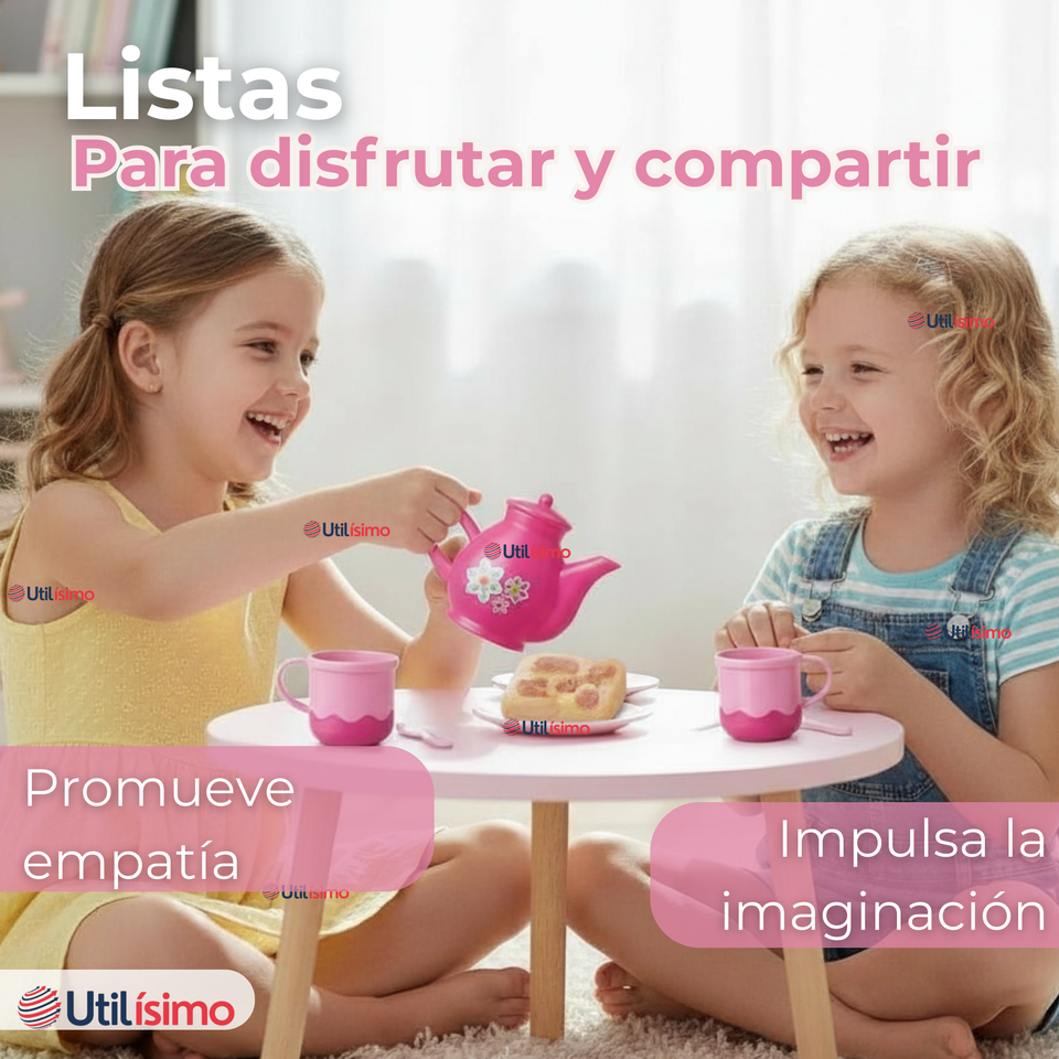 Juguete Juego De Té Niña 15 Piezas Beautiful flowers