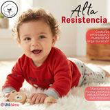 Conjunto 3 Piezas Buzo Pantalón Polerón Body De Algodón Rojo Bebé Niño