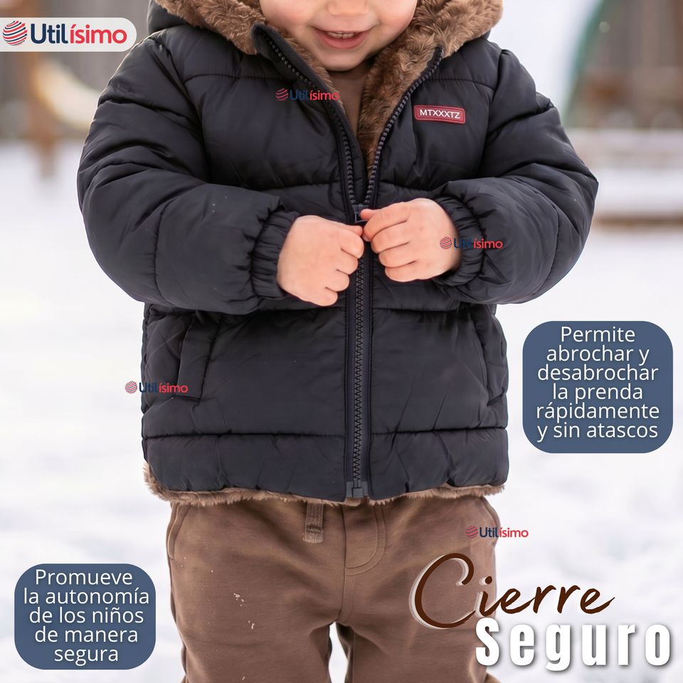 Parka Osito Con Capucha Manga Larga Negro Niño Infantil