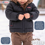 Parka Osito Con Capucha Manga Larga Negro Niño Infantil