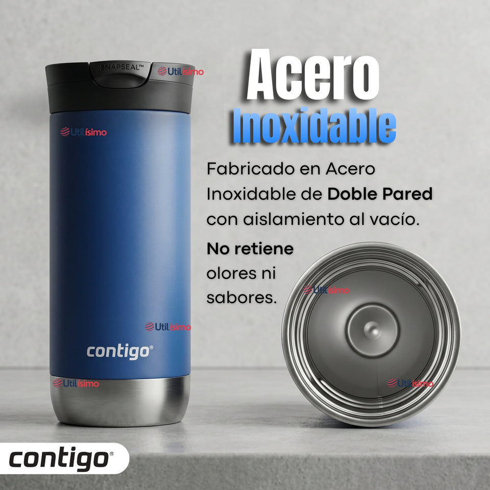Vaso Mug Contigo Huron 2.0 473 ML Blue Corn Térmico Acero Inoxidable