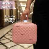 Estuche Maquillaje 2 en 1 Bolso Cosmetiquero Espejo Con Luz Led Organizador