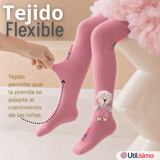 Panty 3D Osito Rosado Tejida Niña Ballerina 78% Algodón Premium