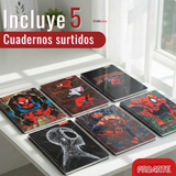 Pack 5 Cuadernos Universitarios SpiderMan 100 Hojas Proarte Diseño Surtido