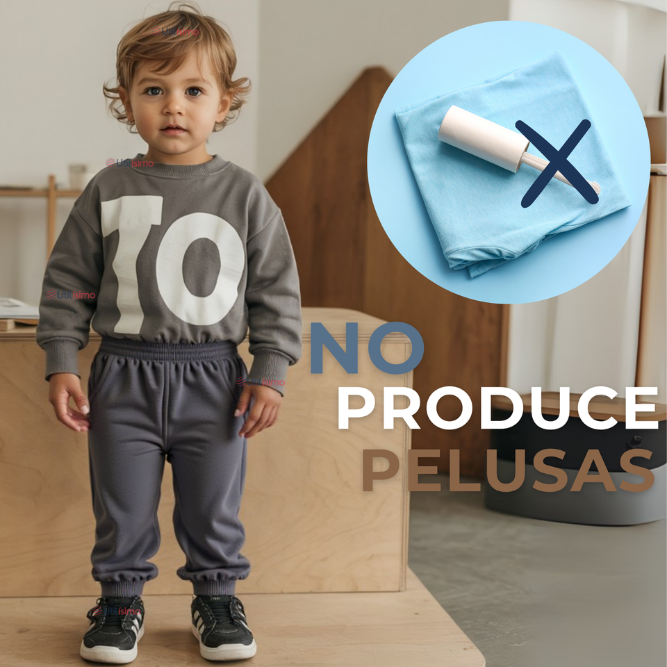 Buzo Bebé Niño Forrado en Polar Gris Pantalón