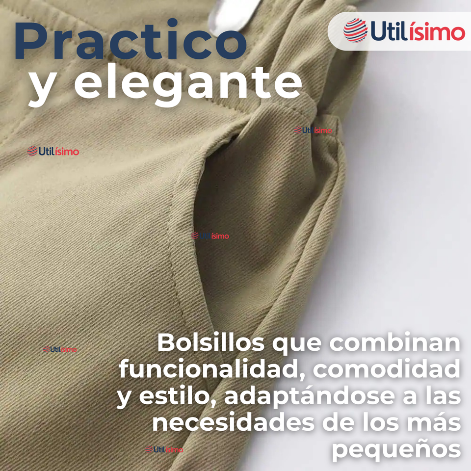 Conjunto de Vestir Camisa Con Lazo Y Pantalón Corto Algodón Niño