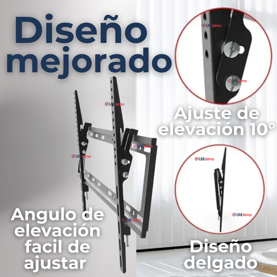Soporte TV Pared Fijo 45Kg 40 a 80 Pulgadas 40 42 43 48 49 50 55 58 60 65 70 75 77 80
