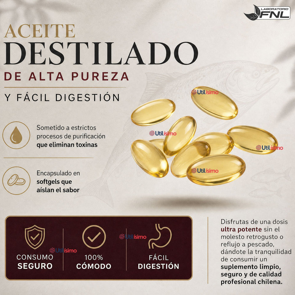 Omega 3 Premium FNL 800mg Epa, 400mg Dha, 60 Cápsulas