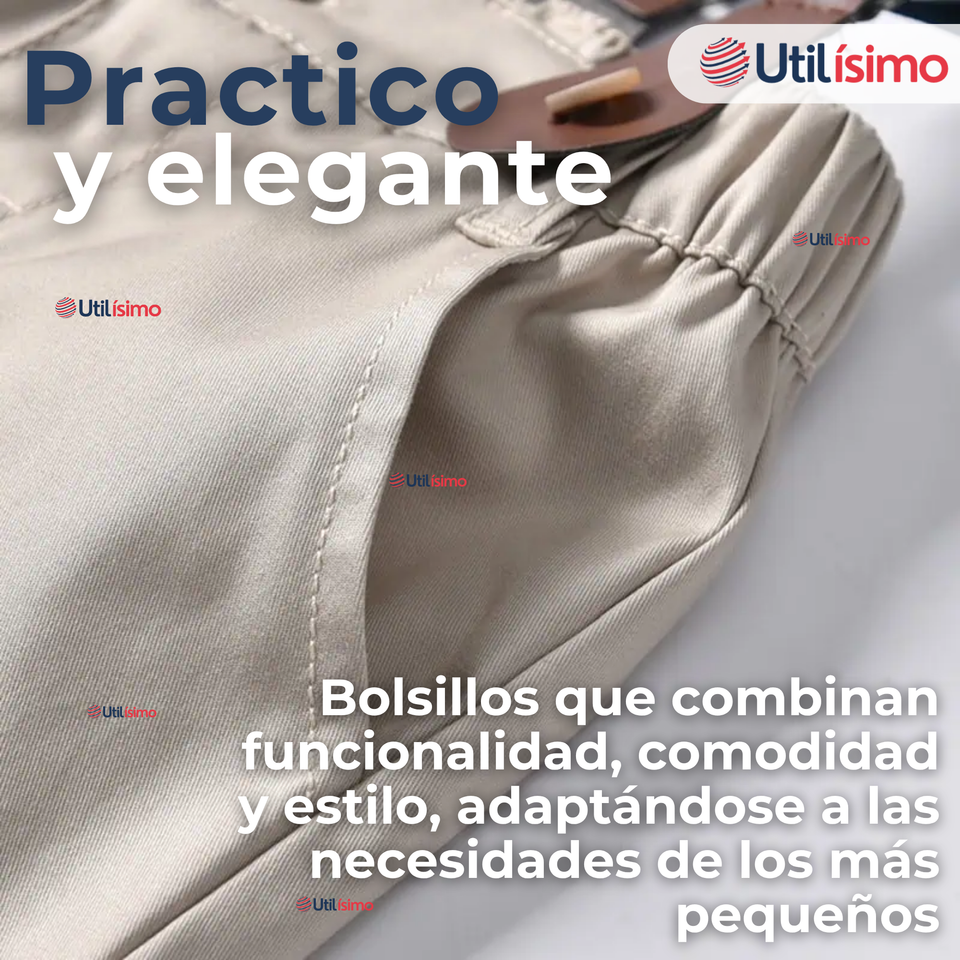 Conjunto De Vestir Con Tirantes Camisa Pantalón Corto Algodón Niño
