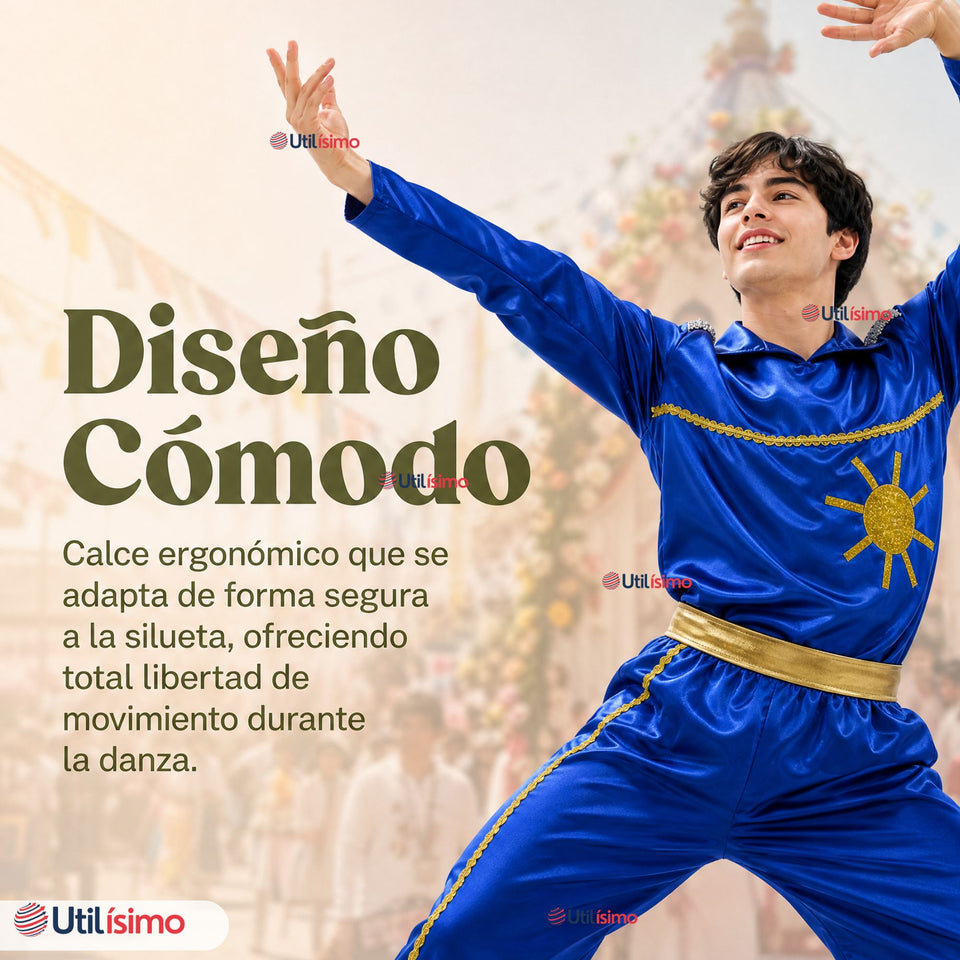Traje Típico Caporal Azul Danza Tradicional Fiestas Patrias
