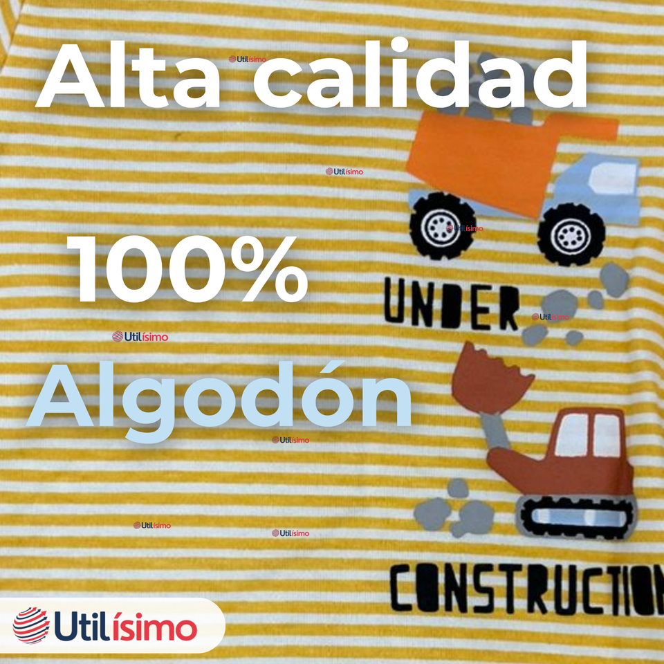 Pack 5 Bodys Niño Manga Corta Tedmimak 100% Algodón Building Adventures