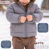 Parka Osito Con Capucha Manga Larga Gris Niño Infantil
