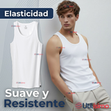 Camiseta Sin Manga Básica Suave 100% Algodón Blanco Juvenil