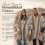 Poncho Mapuche Lana Alpaca Con Capucha Unisex Fiestas Patrias