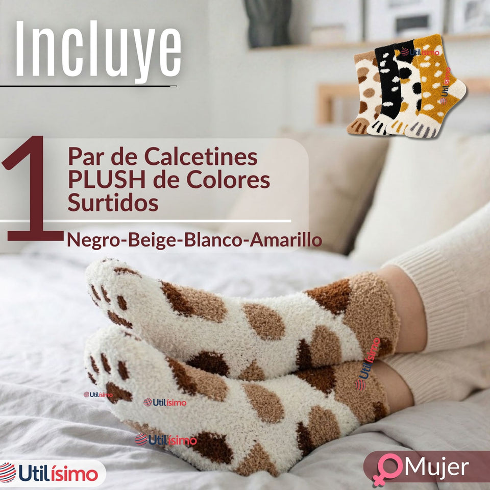 Calcetines PLUSH Gatito Surtido Mujer Invierno Térmico 1 Par