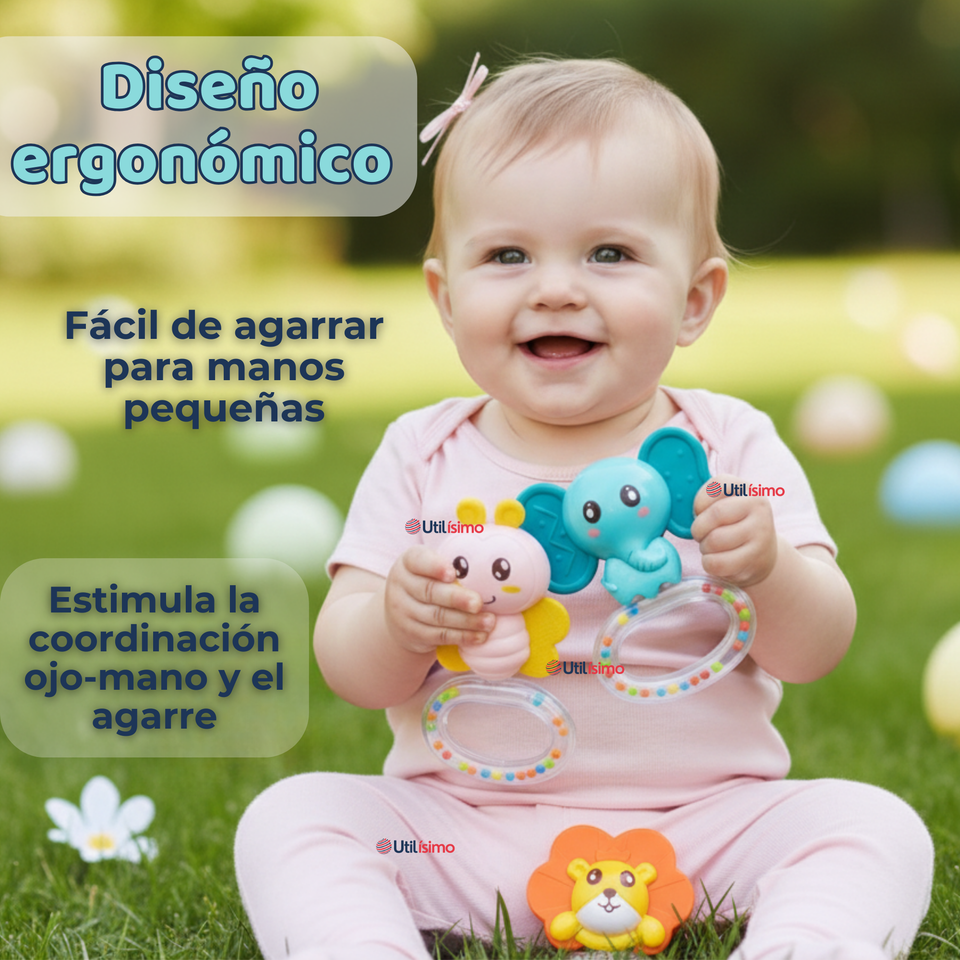Set 3 Piezas Sonajeros Bebé Cascabel Juguetes Niño y Niña