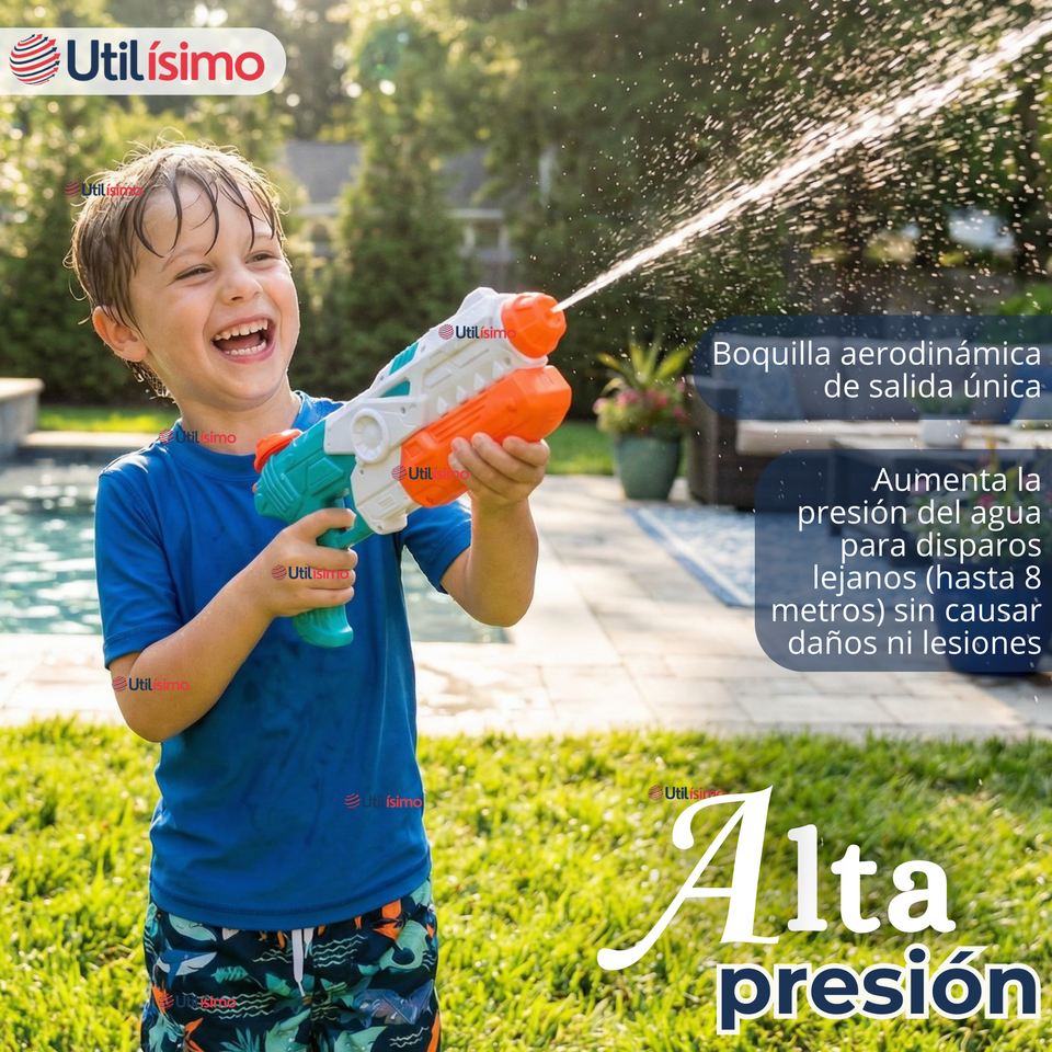 Pack 2 Pistolas Lanza Agua 34cm 600ml Juguete Colores Surtidos Niño
