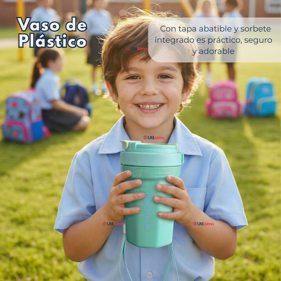 Set Fiambrera Tupper + Vaso Para Niños y Niñas Colores Varios Infantiles
