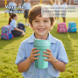 Set Fiambrera Tupper + Vaso Para Niños y Niñas Colores Varios Infantiles