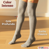 Bucaneras Escolares 1 Par Calcetines Acrílico Gris Premium Niña y Juvenil