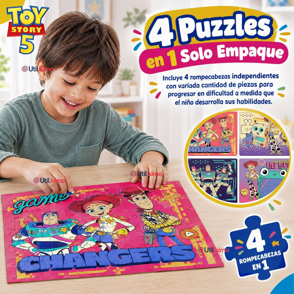 Rompecabezas Puzzle 4 en 1  Toy Story 5 Juguetes Niños
