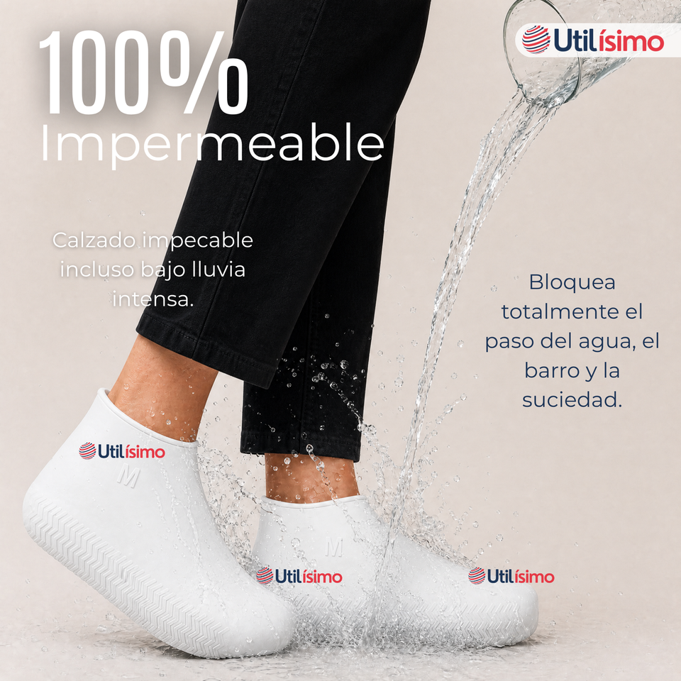 Fundas Cubre Zapatos Blanco Impermeable Surtidas Silicona Antideslizante 1 Par