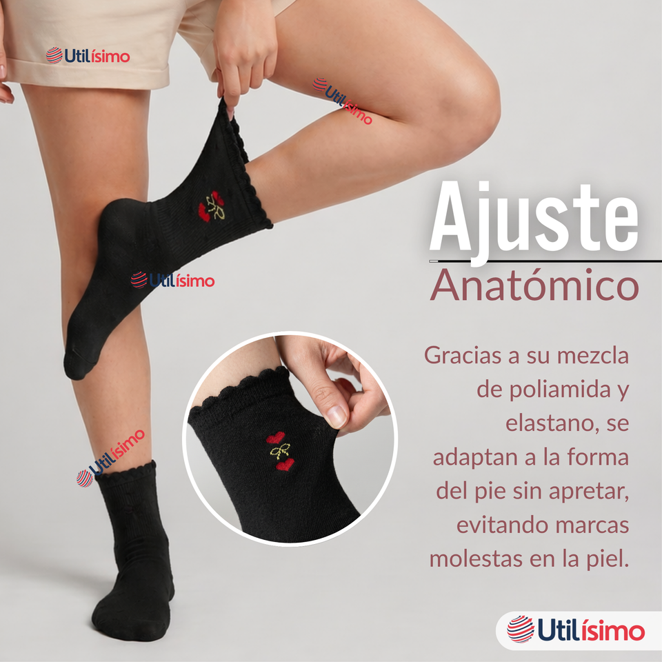 Pack 3 Pares Calcetines Mujer Surtidos Colores Básicos Máximo Confort