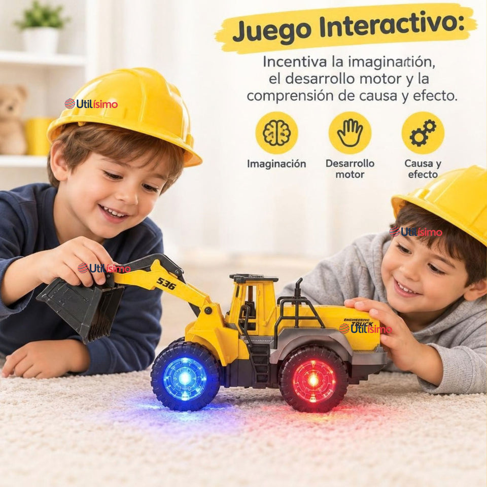 Excavadora Juguete Infantil Camión De Luces y Sonidos Interactivo Niño