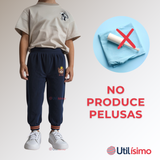 Buzo cotelé forrado en Polar Niño Negro