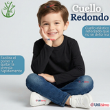 Pack 6 Poleras Camisetas Bambú Cuello Redondo Primera Capa Manga Larga Colores Surtido Niño