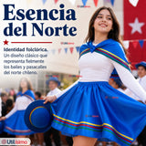 Traje Nortino Juvenil Con Polera 4 Piezas Azul Baile Típico Fiestas Patrias