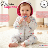 Conjunto 2 Piezas Buzo Pantalón Y Polerón De Algodón Gris Mariposas Bebé Niña
