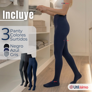 Pack 3 Ballerinas Primera Capa Mujer Polar Colores Surtidos Elásticada  Térmica