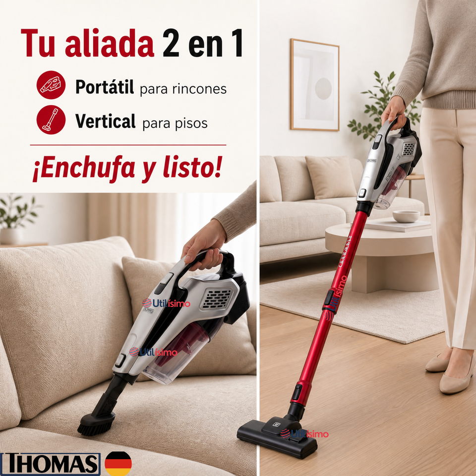 Aspiradora Barredora Thomas Th-1022c 2 En 1 Con Cable Color Rojo 600W