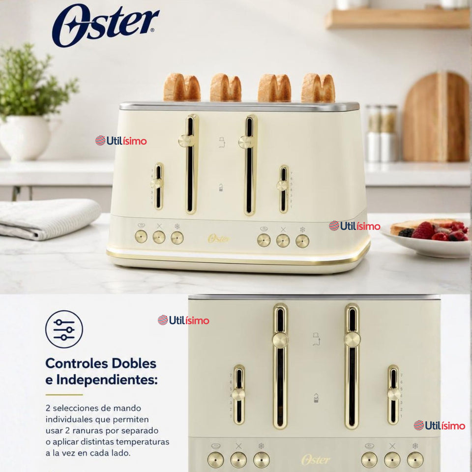 Tostadora premium Oster® para 4 rebanadas TSSTMNOM4S-052