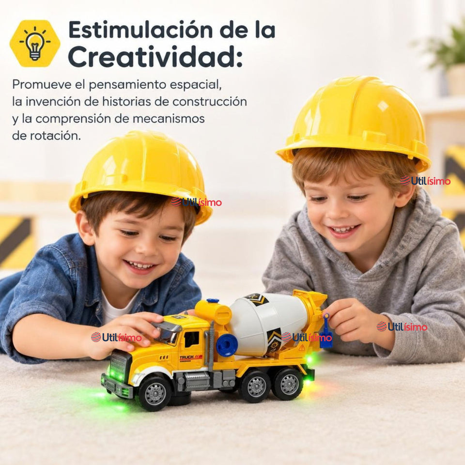 Camión Mixer Juguete Infantil Camión De Luces y Sonidos Interactivo Niño