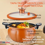 Olla De Micro Presión De Calabaza Antiadherente 7 Litro Color Naranja