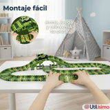 Pista Carreras de Auto Juguete Flexible Dinosaurio 120 Piezas