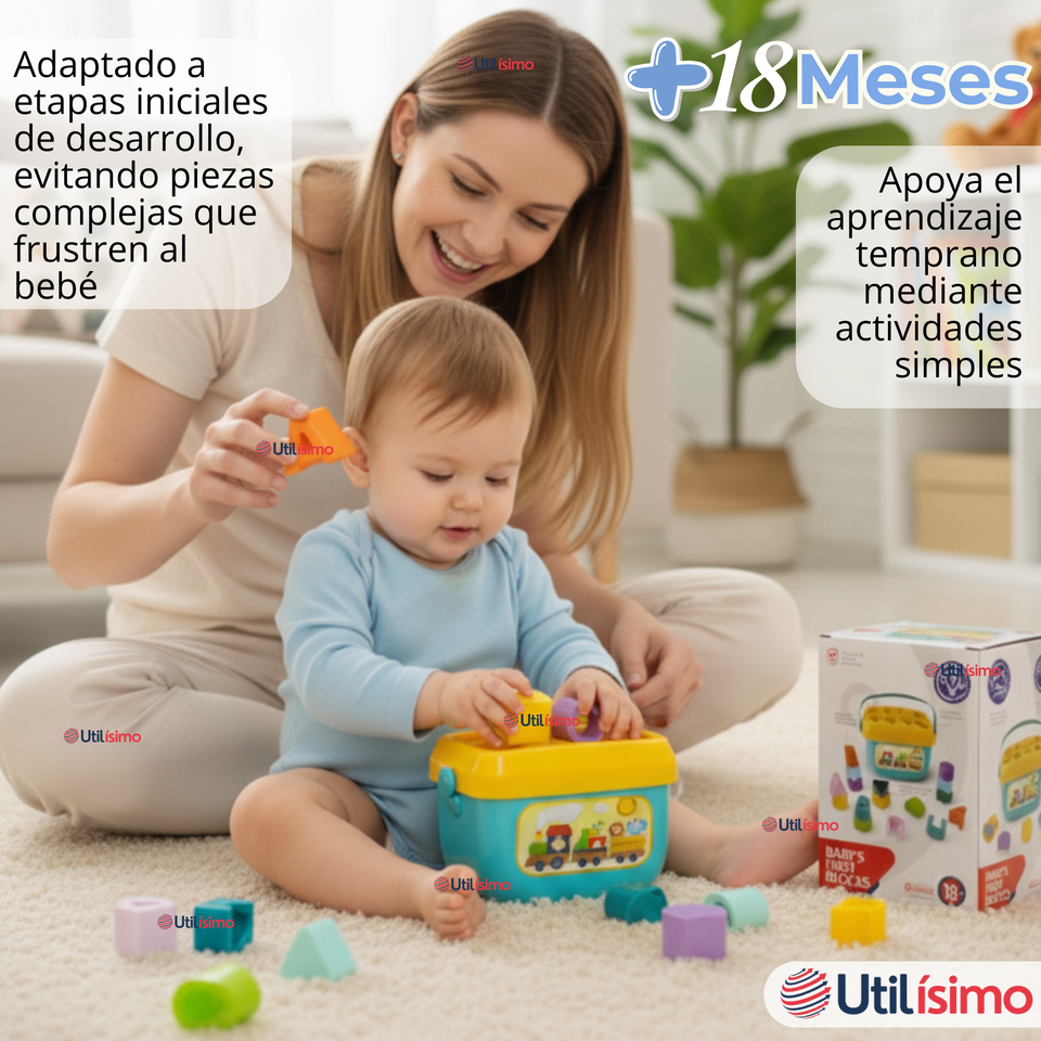 Cubo Bloques De Construcción 16 Figuras Educativo Didáctico Juguete Bebé Niño Niña