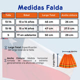 Pack 3 Trajes Nortinos Juvenil Con Poleras 4 Piezas Naranja Baile Típico Fiestas Patrias