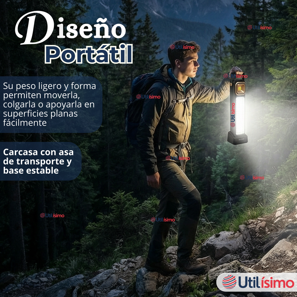 Lampara Luz De Emergencia Focos 39 Led Carga Híbrida Solar USB 30W