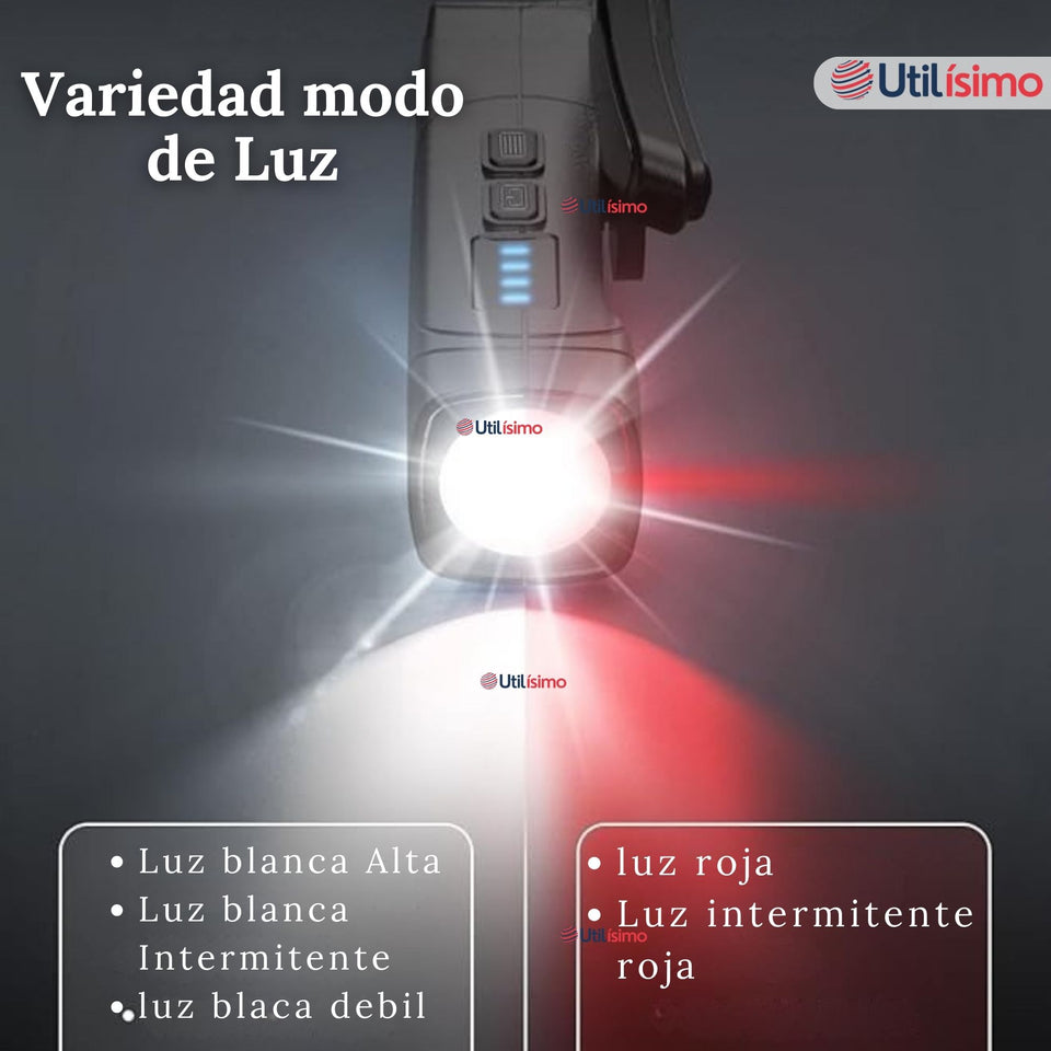 Linterna Frontal  LED Recargable con Gancho Extraible