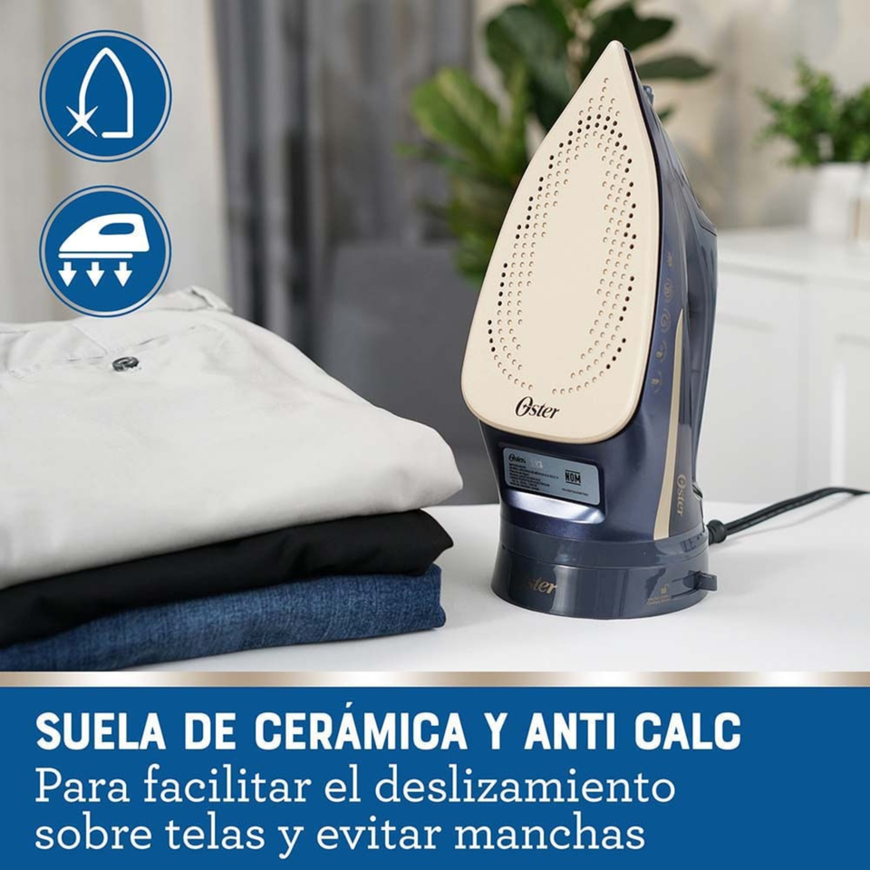 Plancha de vapor inalámbrica Oster® 2 en 1 con suela de cerámica GCSTCC5000