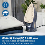 Plancha de vapor inalámbrica Oster® 2 en 1 con suela de cerámica GCSTCC5000